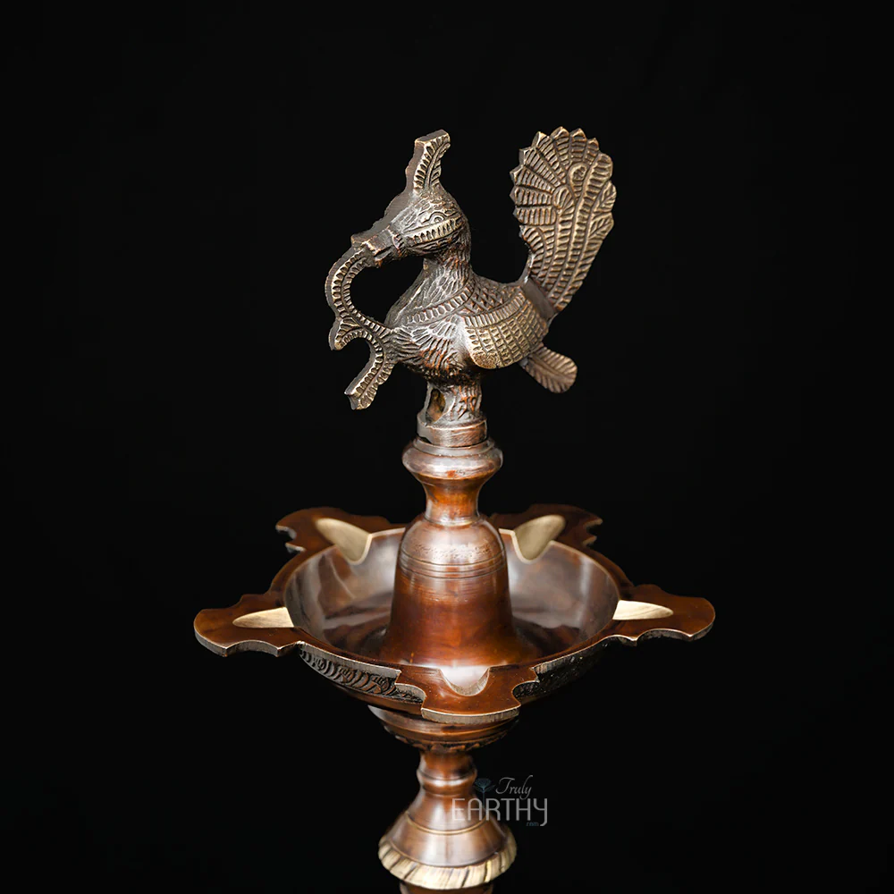 Large Size Peacock Lamp in Brass (91.4 cm) - Image 4