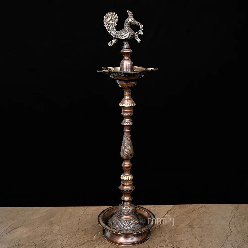 Large Size Peacock Lamp in Brass (91.4 cm) - Image 6