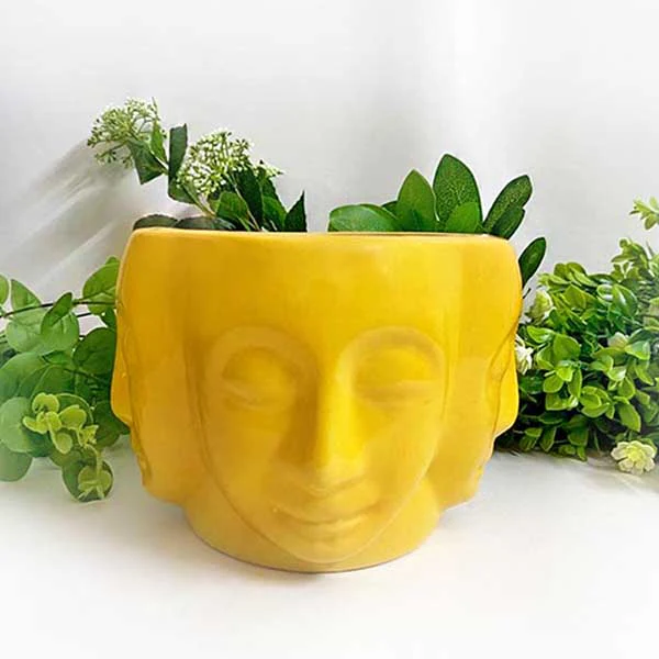 4 Faced Buddha Ceramic Planter (without Plant) - Image 3