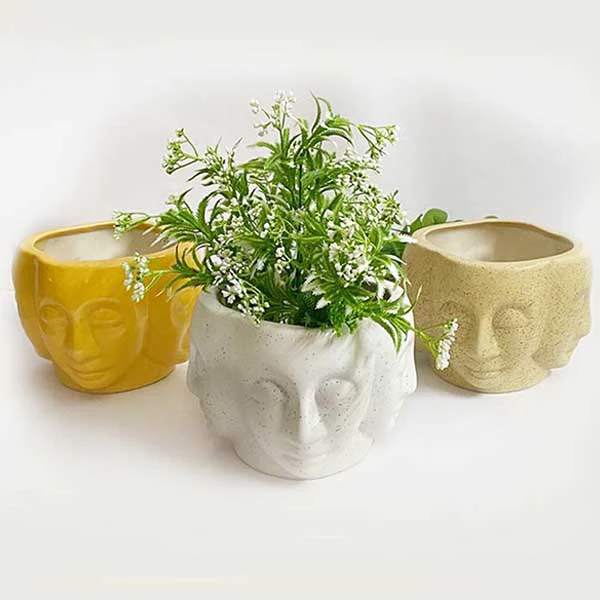 4 Faced Buddha Ceramic Planter (without Plant) - Image 4