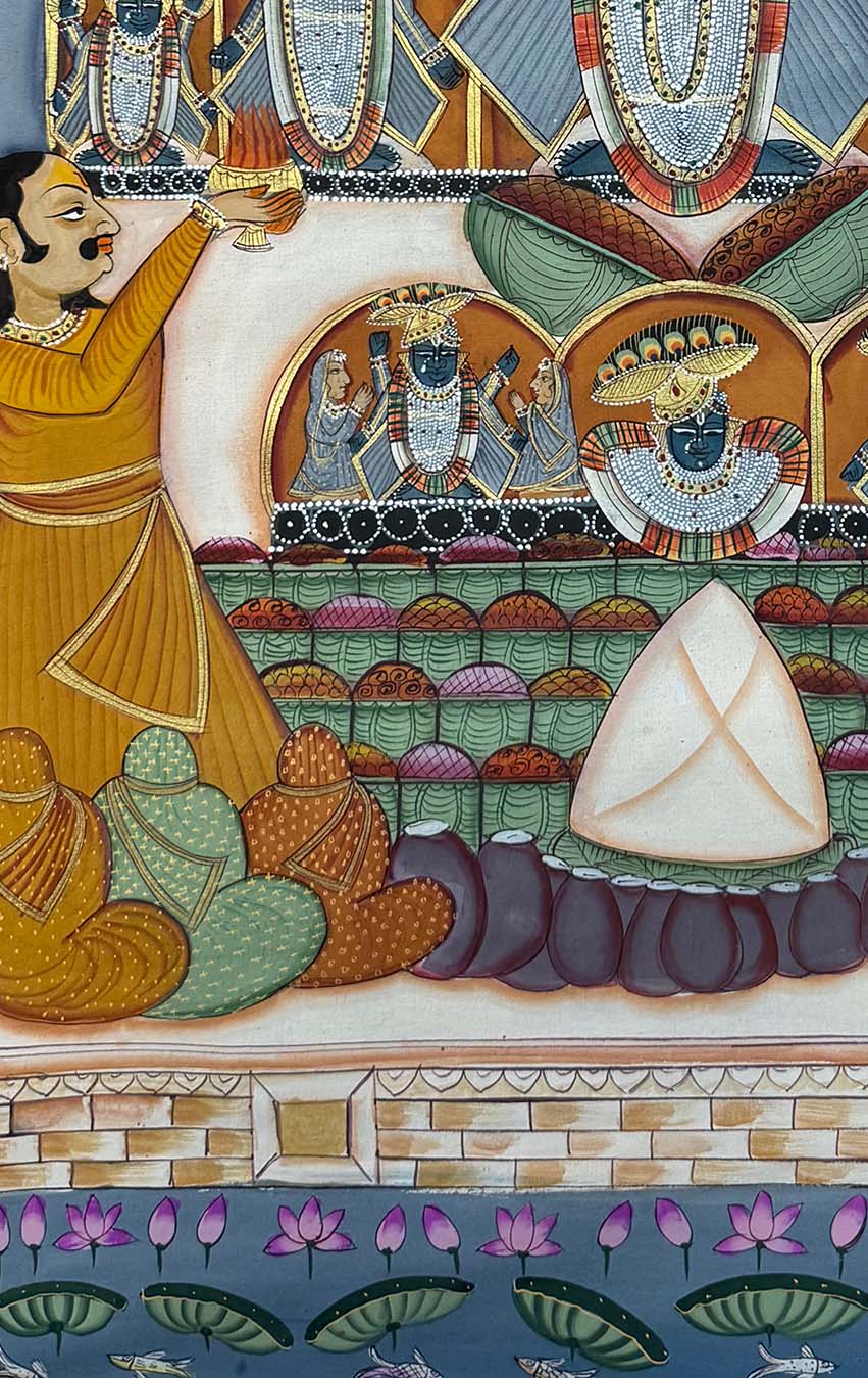 Annakut - Handmade Pichwai Painting (Unframed) - Image 5