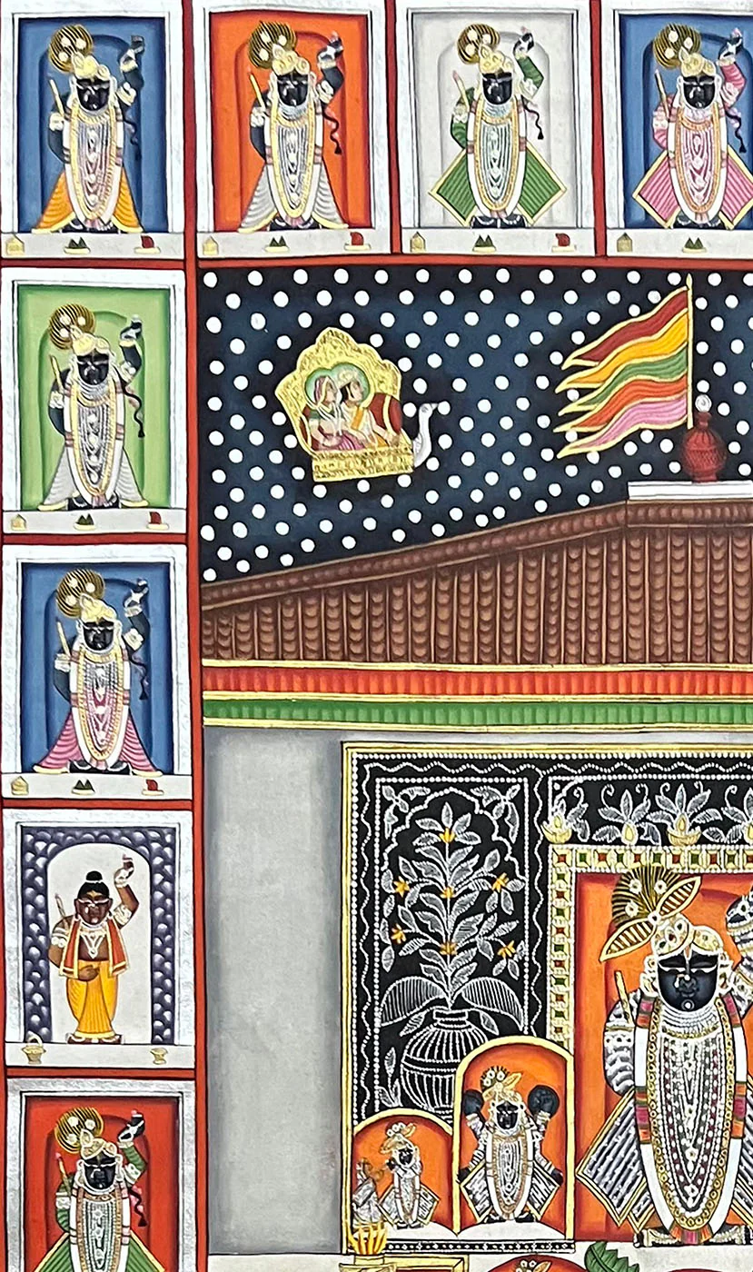 Annakut Utsav Pichwai Painting - Handmade (Unframed) - Image 3