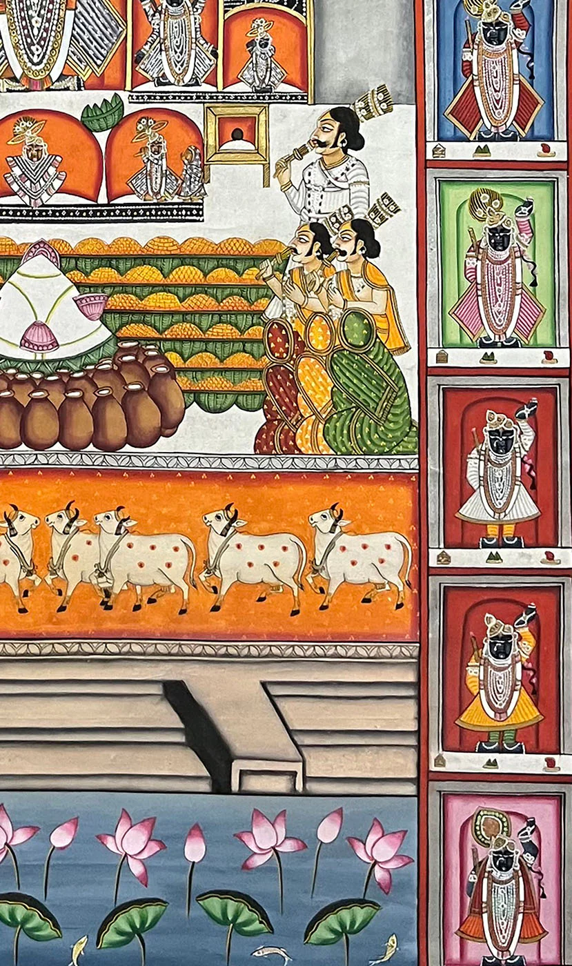 Annakut Utsav Pichwai Painting - Handmade (Unframed) - Image 5