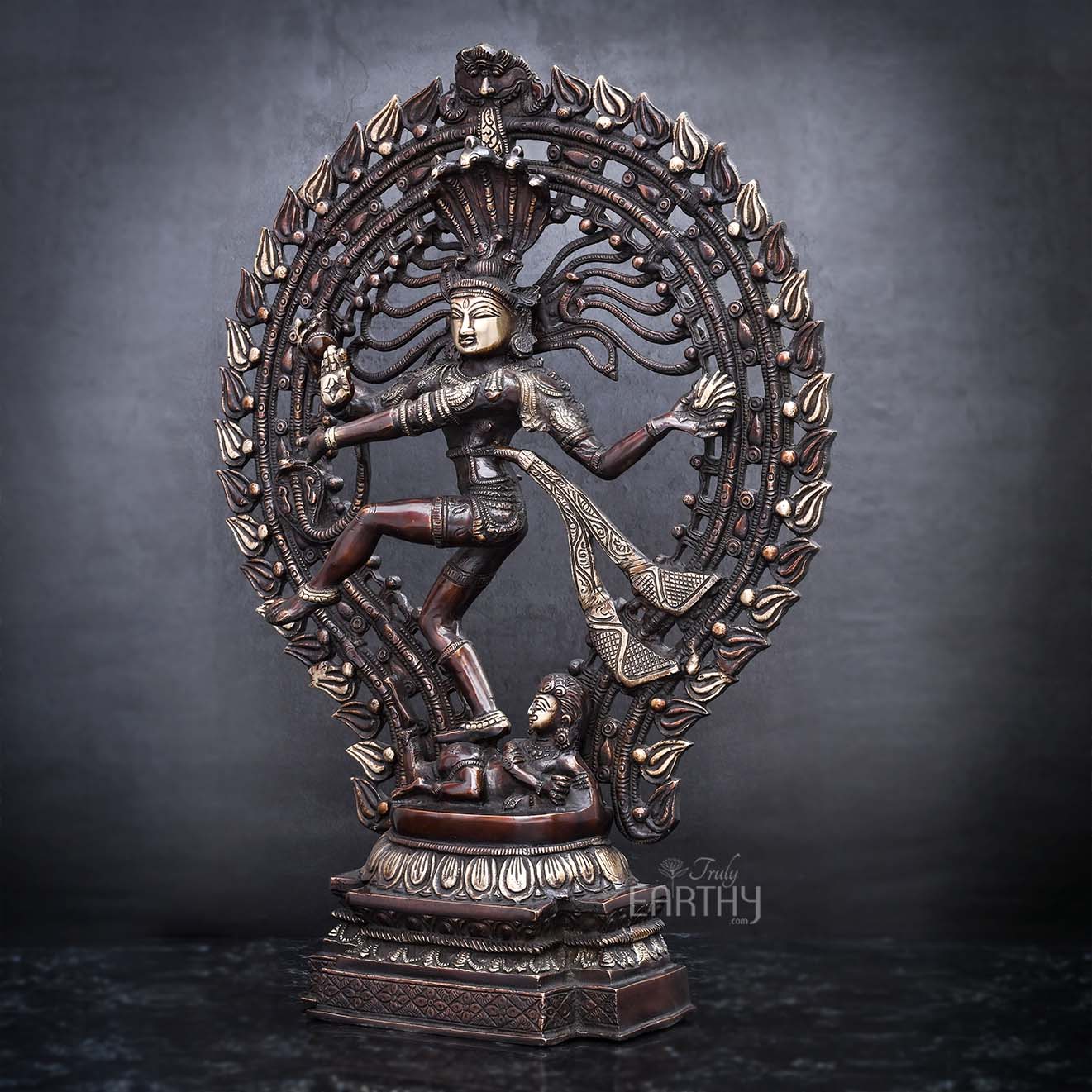 Brass Natraj Statue - Antique Finish - Image 3