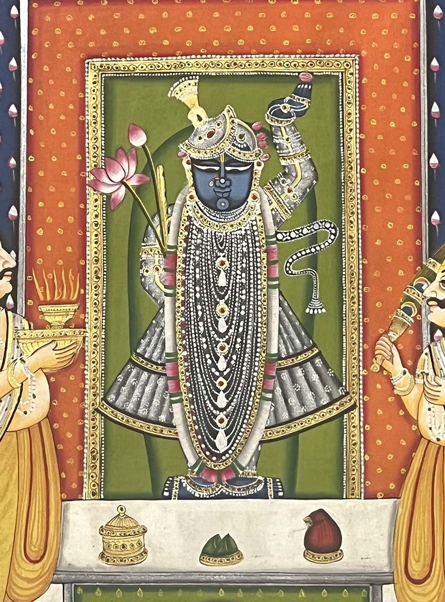 Antique Shrinathji Pichwai Painting - Handmade (Unframed) - Image 2