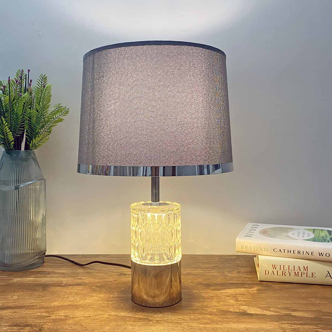 Bailey Grey Glass Cut -table Lamp - Image 3