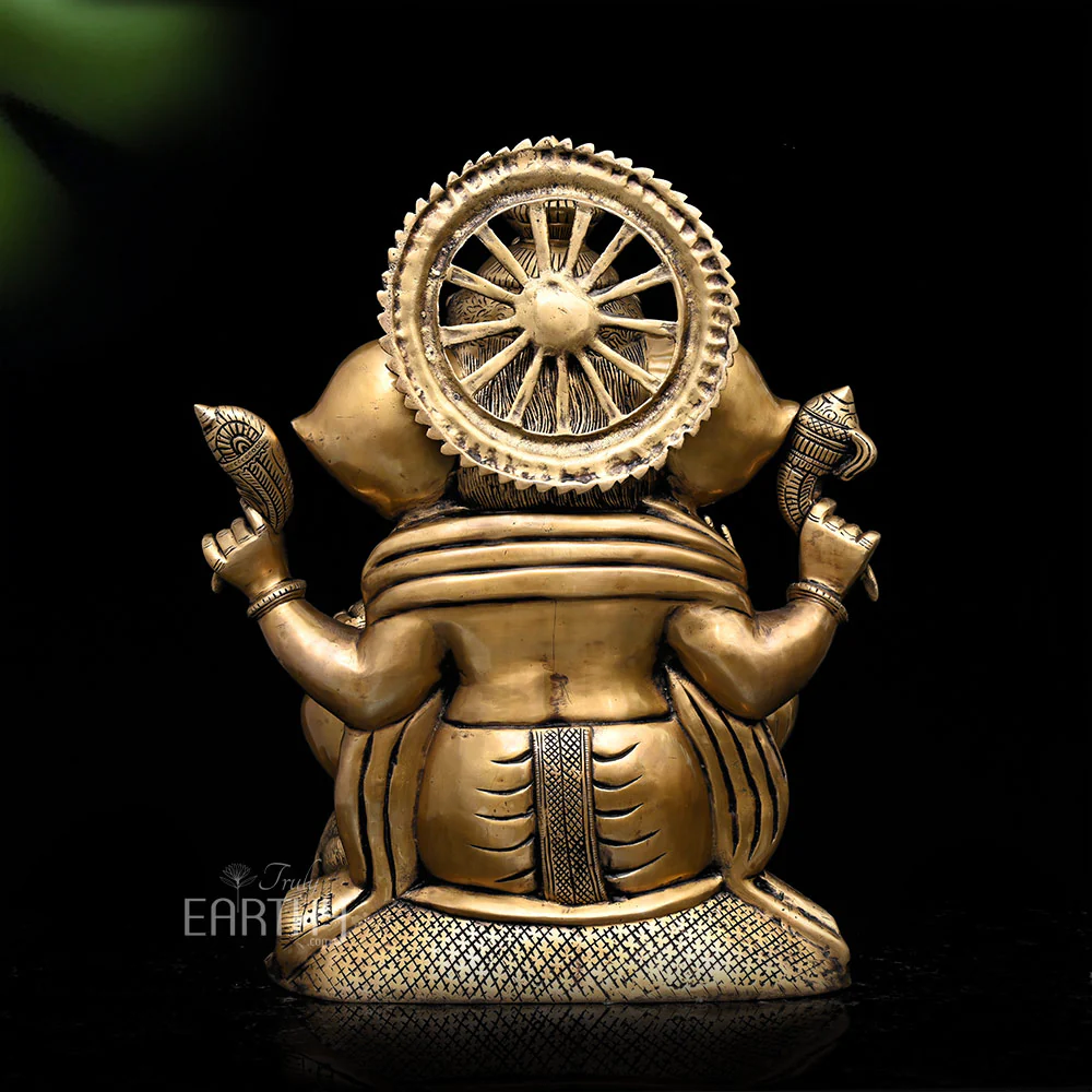 Brass Ganesha Idol (Large / 32.6 Kg / 23.2 inches) - Image 6