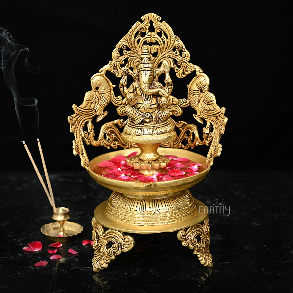 Brass Ganesha Urli / Diya