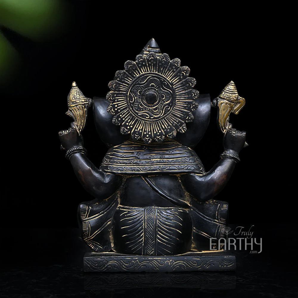 VIntage Brass Ganpati Idol - Image 5