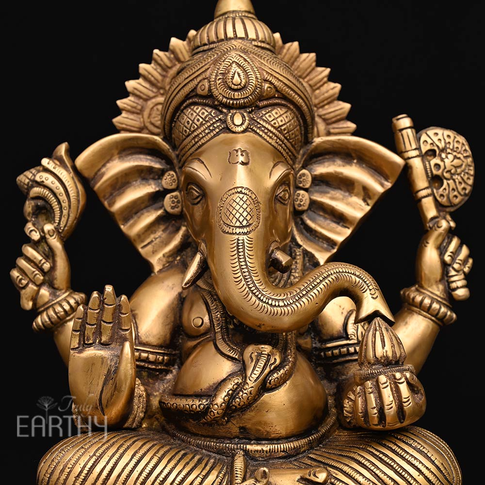 Brass Ganpati Statue (29.4 cm) - Image 2