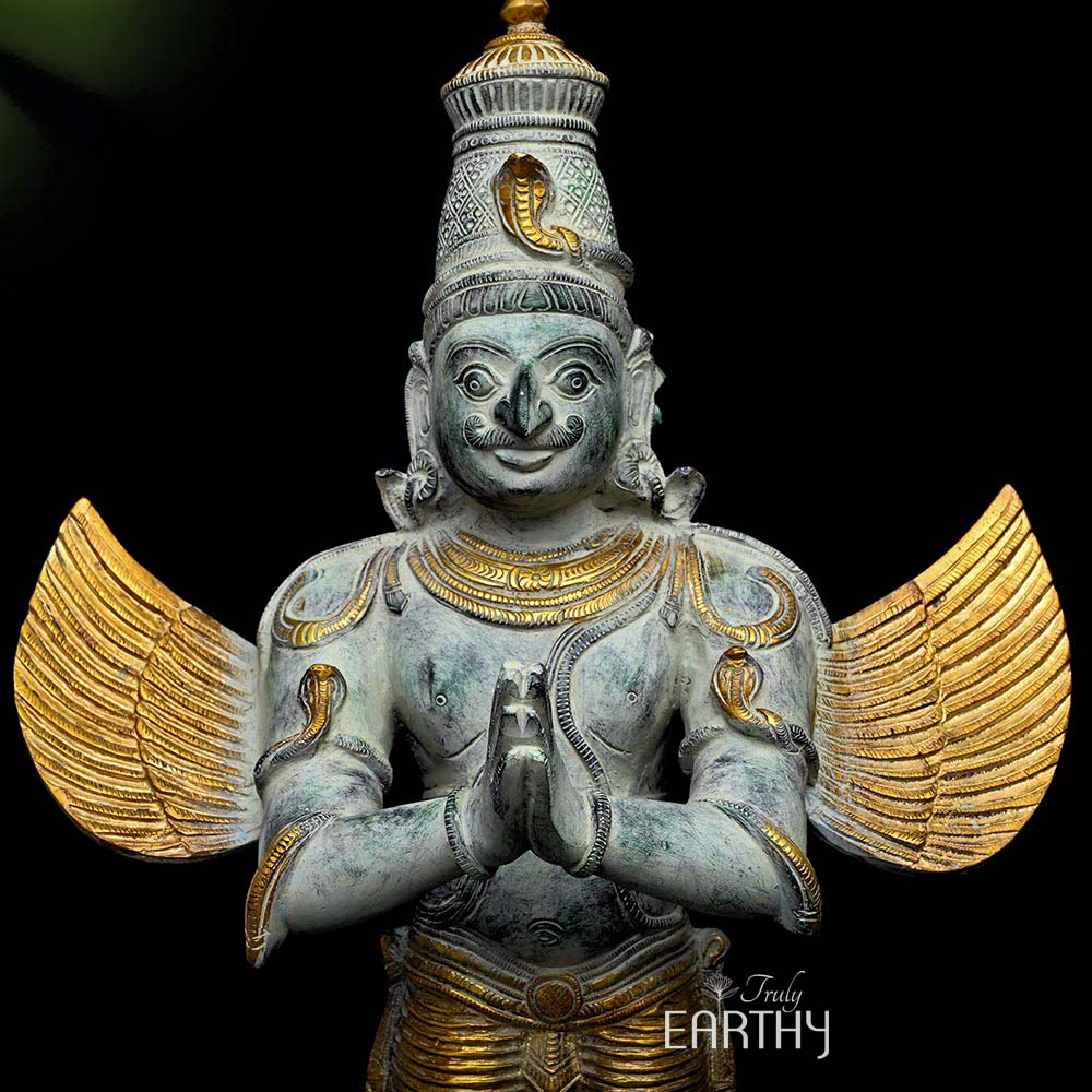 Brass Garuda Sculpture (55.8 Cm / Antique finish) - Image 3