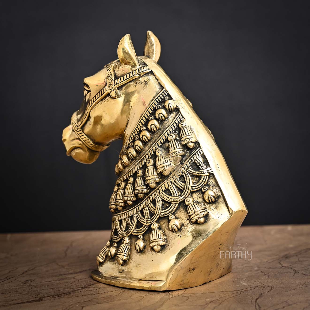 Brass Indian Horse Sculpture - Image 3