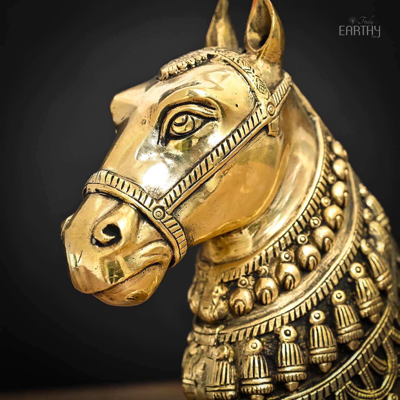 Brass Indian Horse Sculpture - Image 7