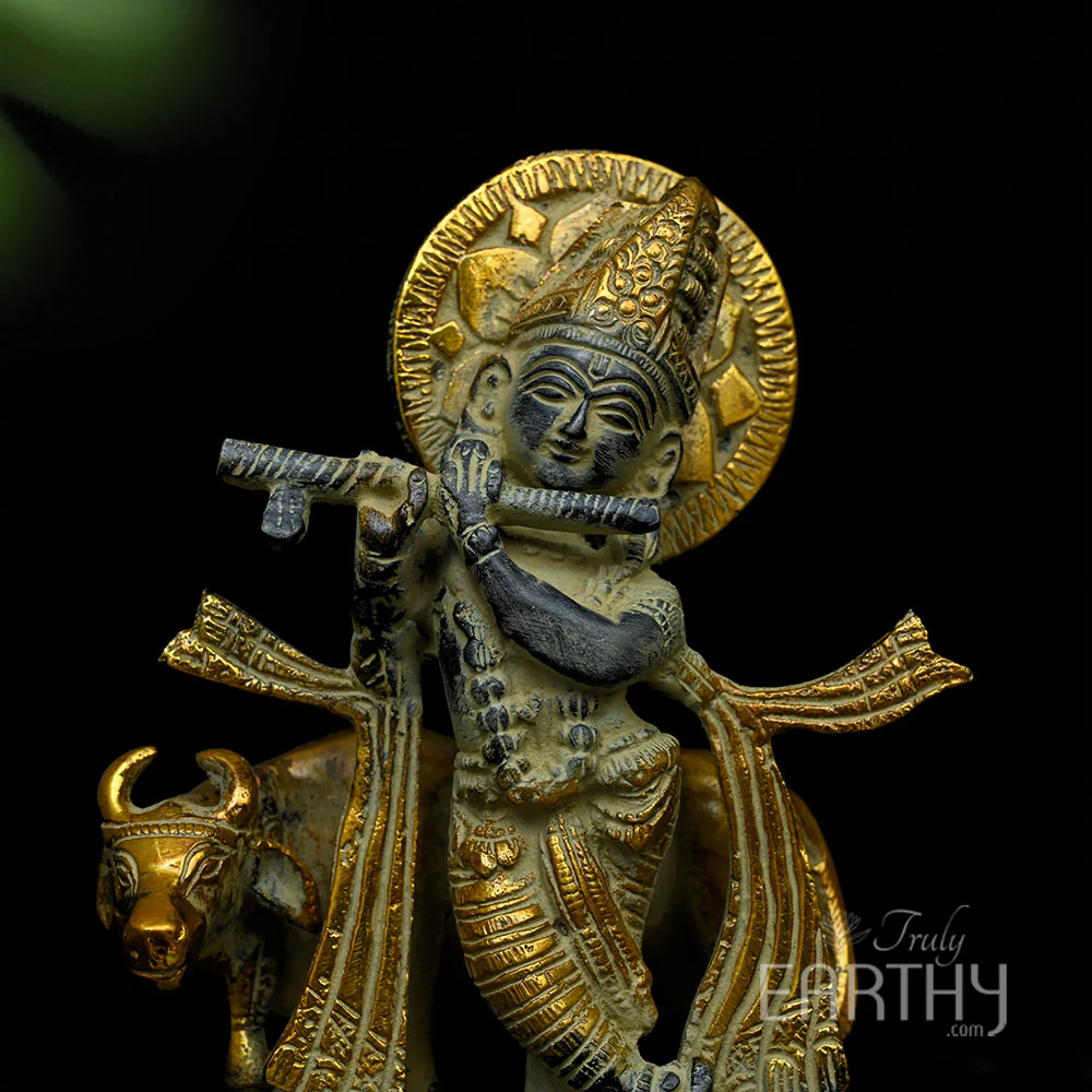 Brass Krishna Idol - Image 2