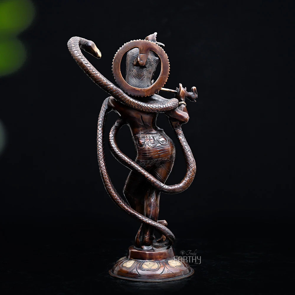 Brass Krishna & Kaliya - Image 4