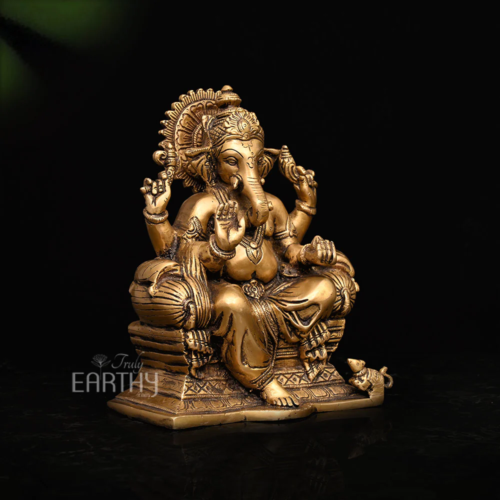 Brass Lord Ganesha (23.8 cm) - Image 3