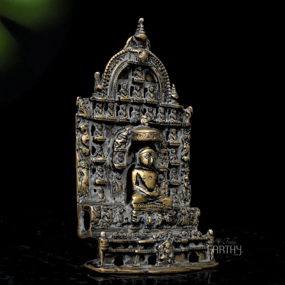 Vintage Brass Mahavir Ji with Jain Tirthankaras Sculpture - Image 5