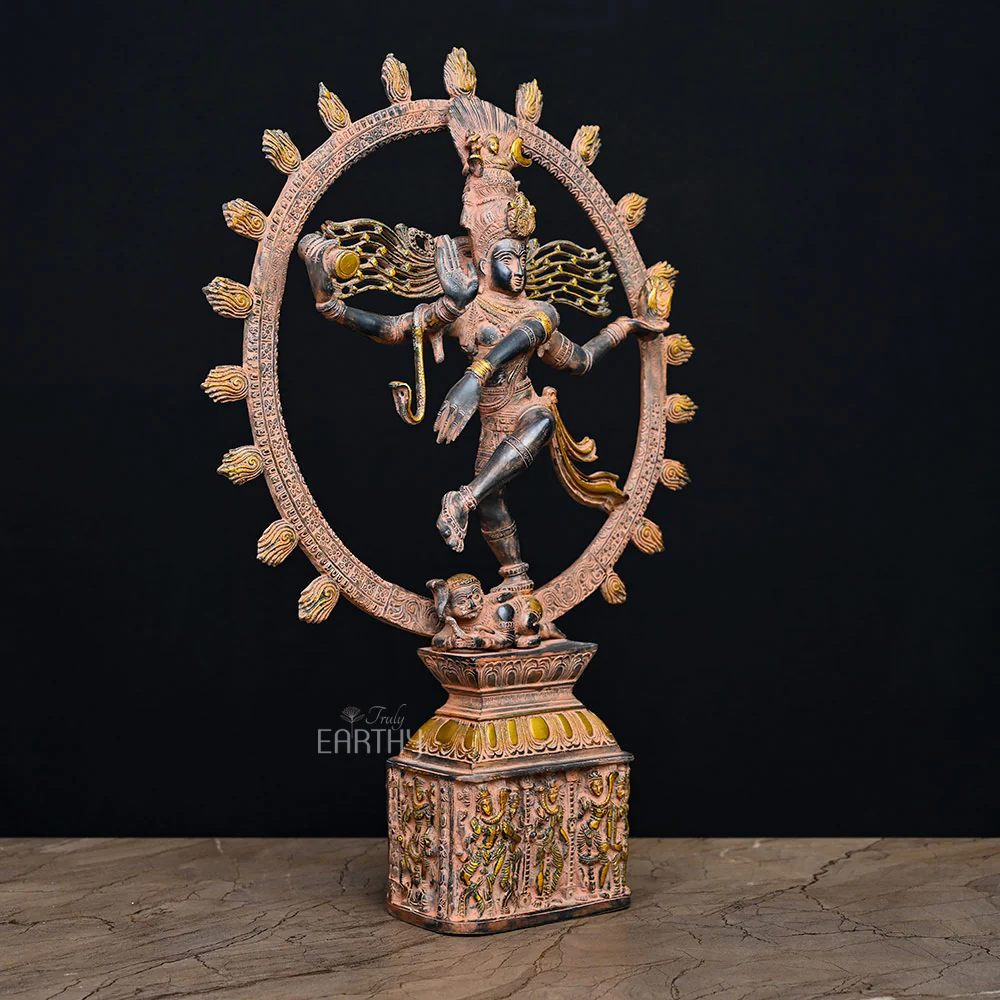 Brass Natraj Statue ( 11.3 Kg / Antique Finish) - Image 3