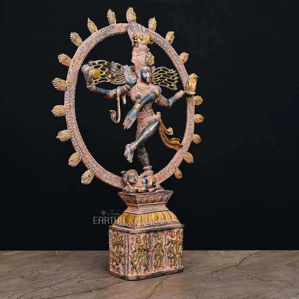 Brass Natraj Statue ( 11.3 Kg / Antique Finish) - Image 4