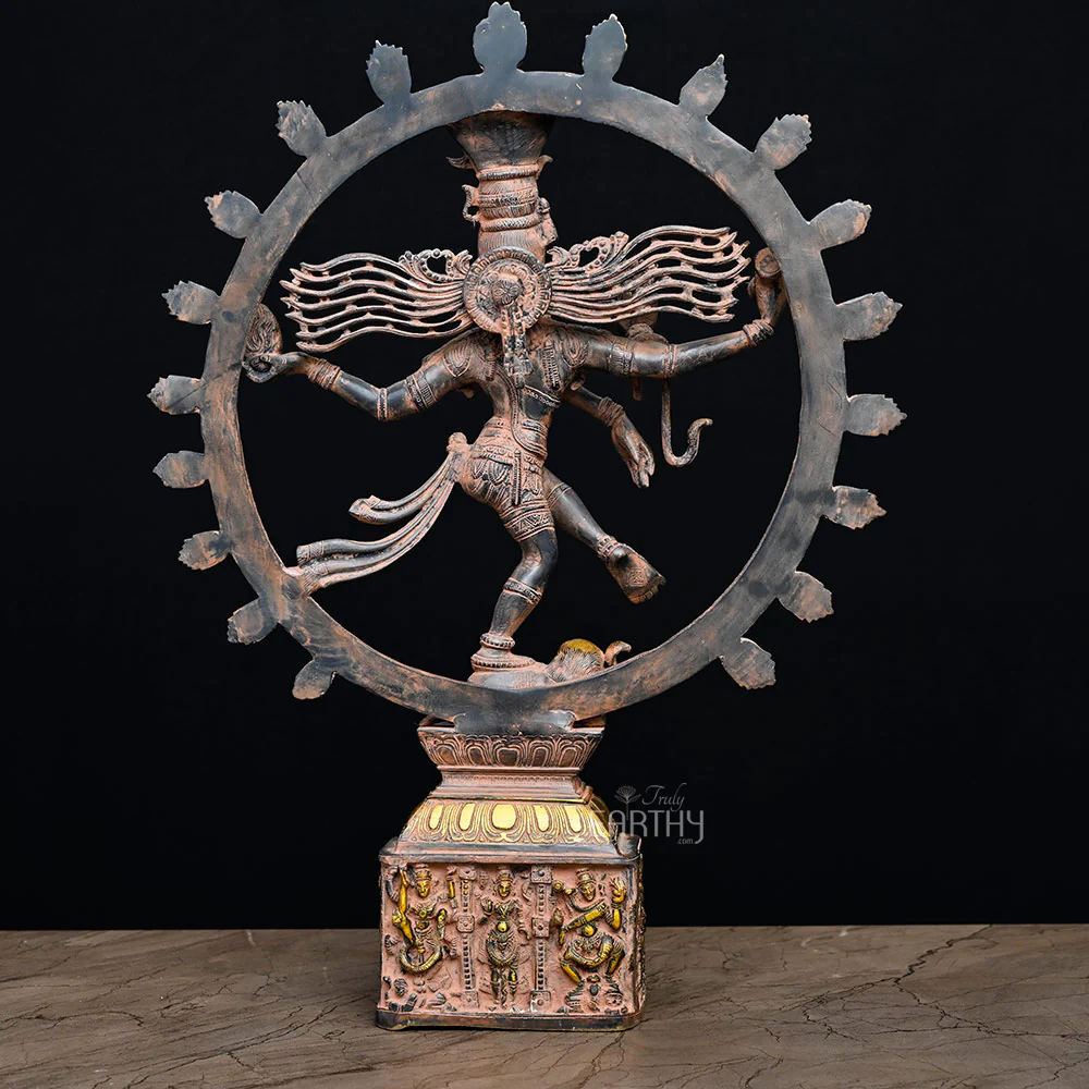 Brass Natraj Statue ( 11.3 Kg / Antique Finish) - Image 5