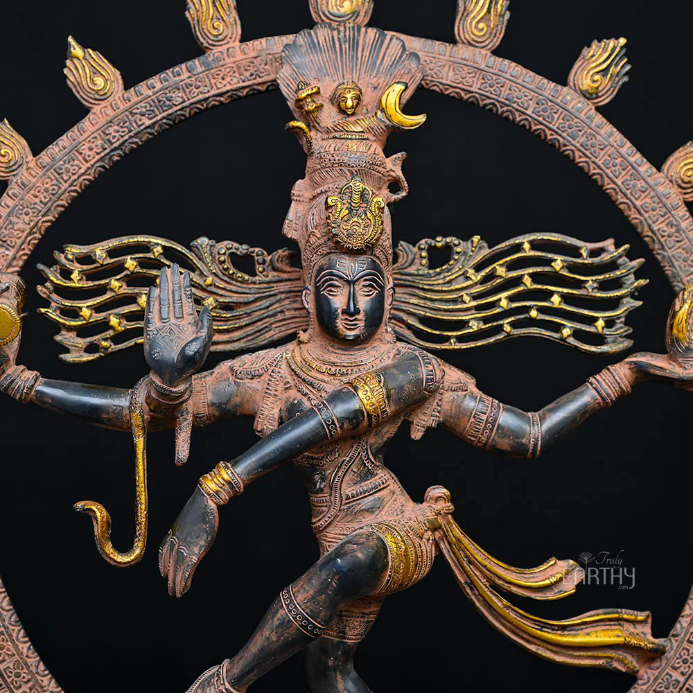 Brass Natraj Statue ( 11.3 Kg / Antique Finish) - Image 6