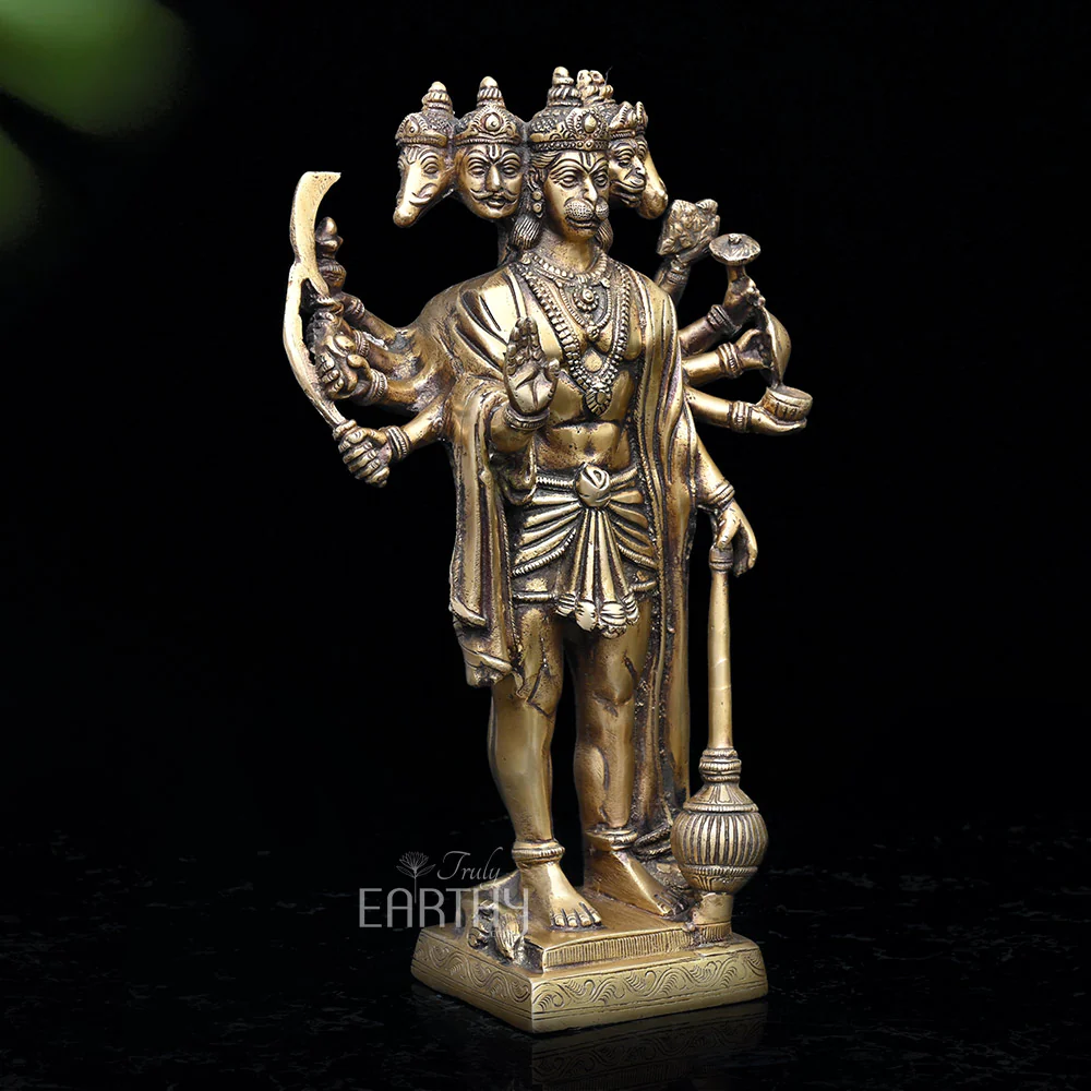 Brass Panchmukhi Hanuman Ji Statue - Image 3