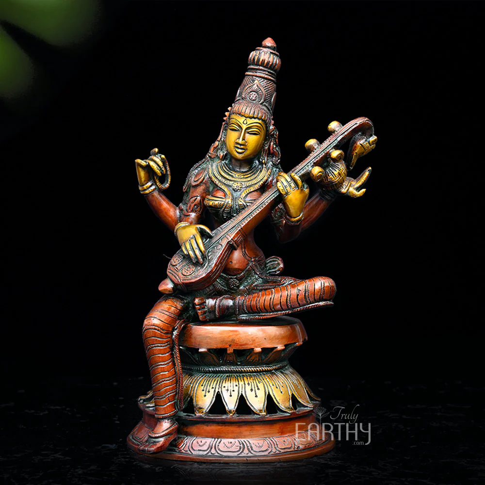 Brass Saraswati Statue