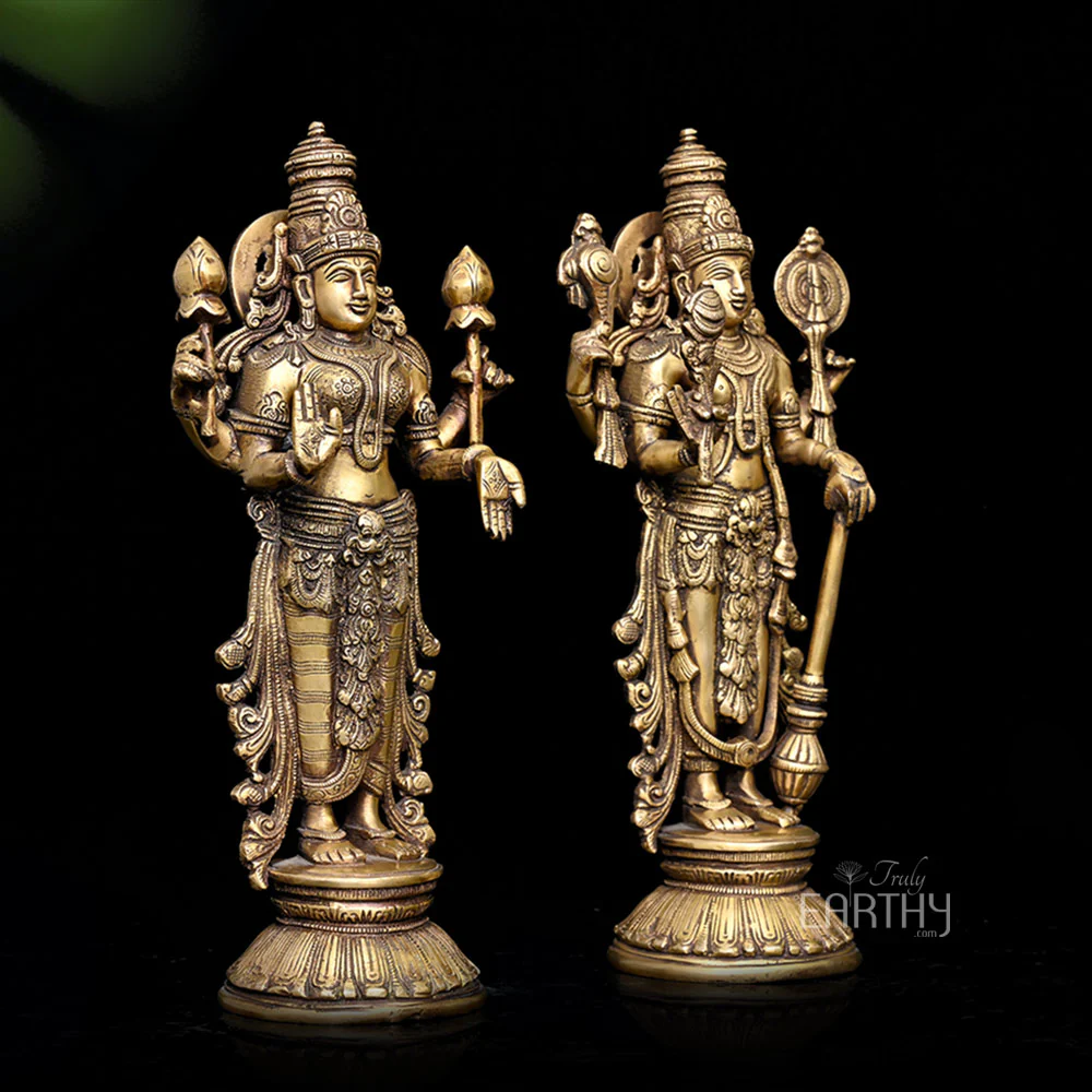 Brass Vishnu Lakshmi - Set of 2 - Image 3