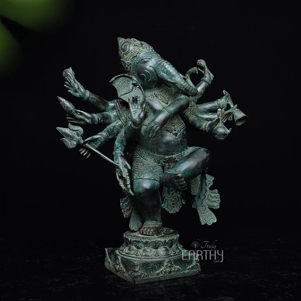 Bronze Dancing Ganesha Sculpture - Image 3
