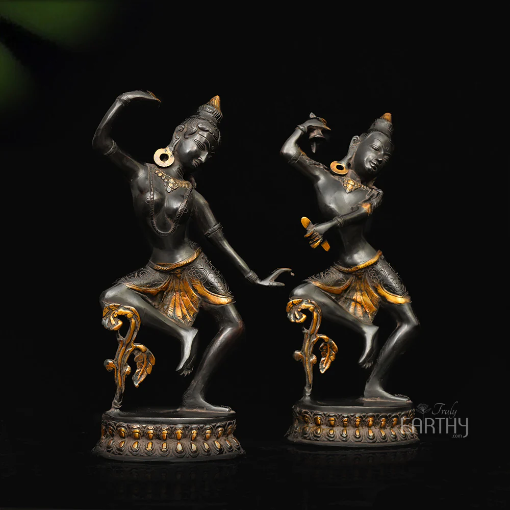 Brass Dancing Shiva Parvati - Image 3