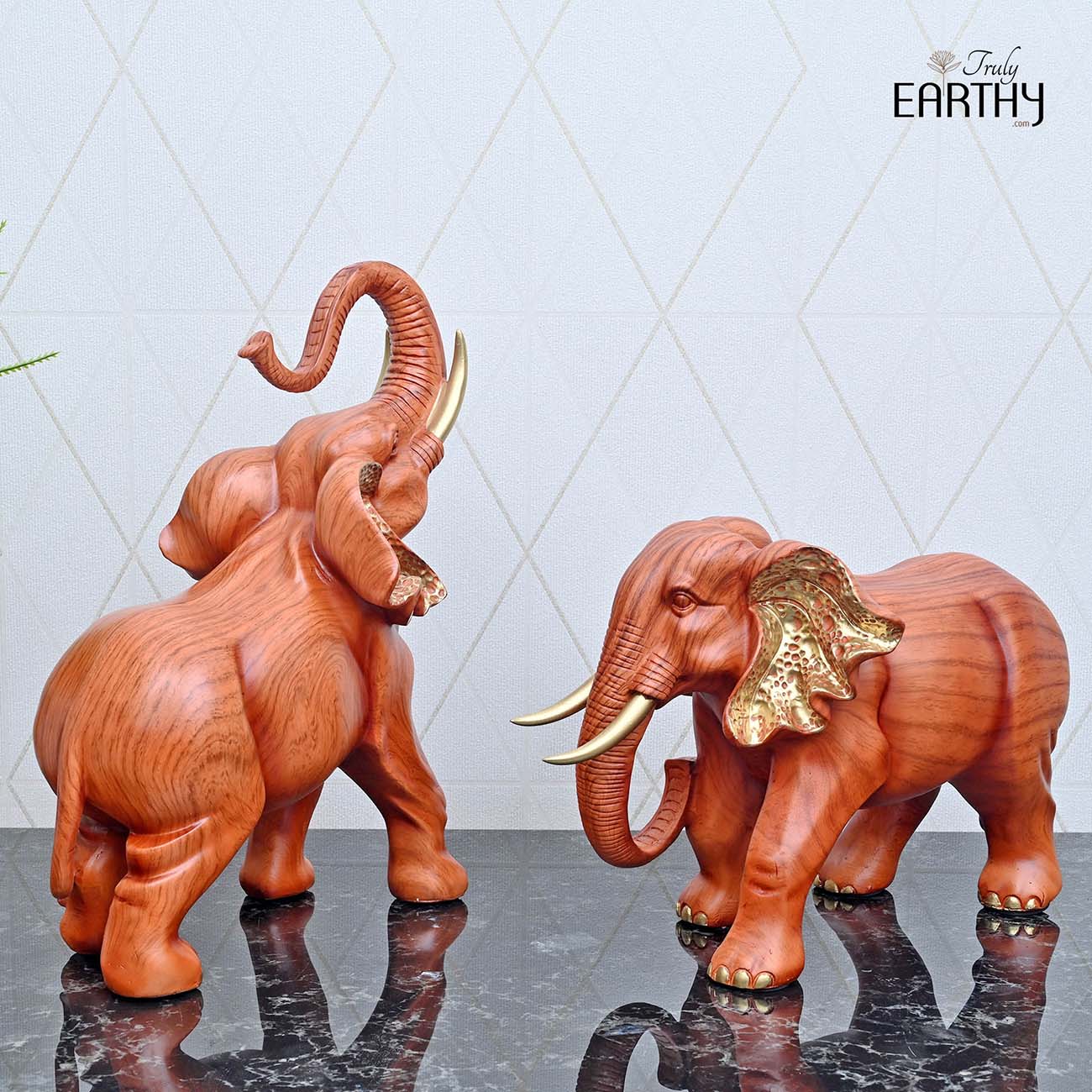 Elegant African Elephant Pair - Set of 2 - Image 4