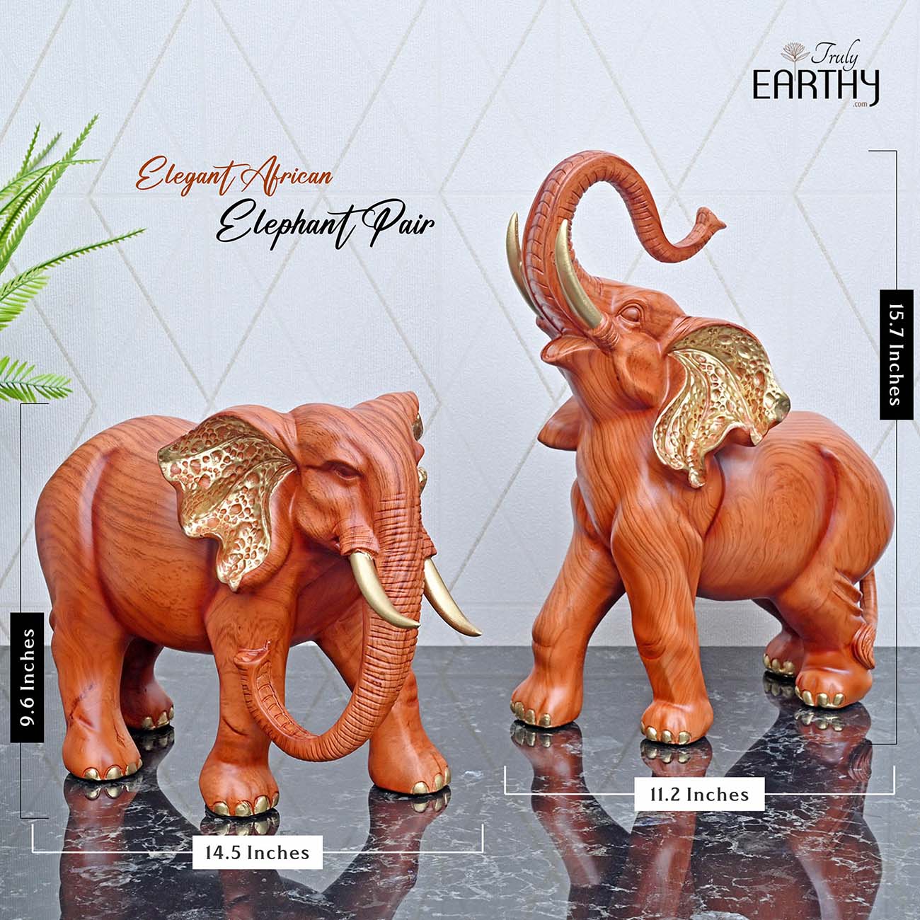 Elegant African Elephant Pair - Set of 2 - Image 6