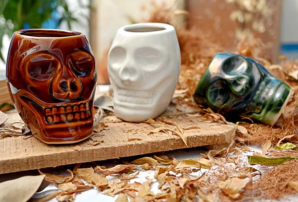 Exclusive Ceramic Human Skull Planter Pot - Set of 2 (Without Plant) - Image 4