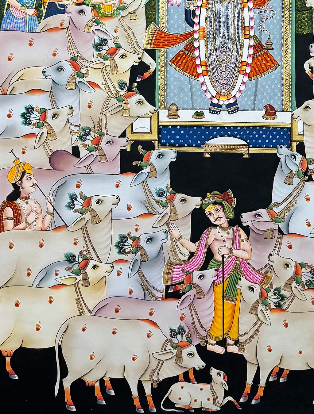 Fine Gopashtami - Handmade Pichwai Painting (Unframed) - Image 3
