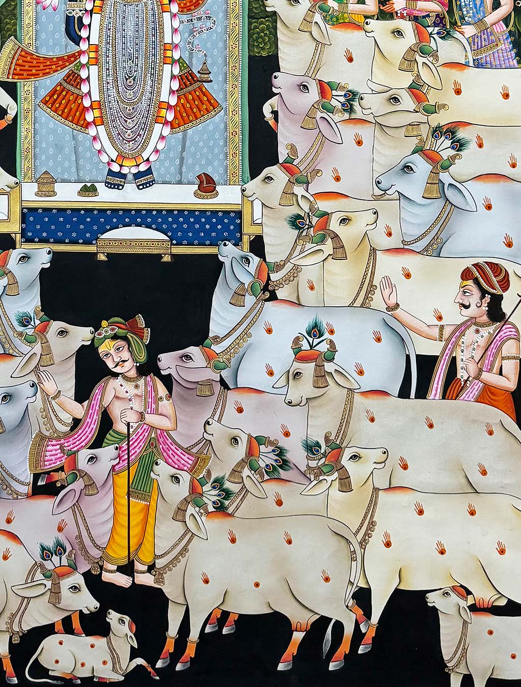 Fine Gopashtami - Handmade Pichwai Painting (Unframed) - Image 4
