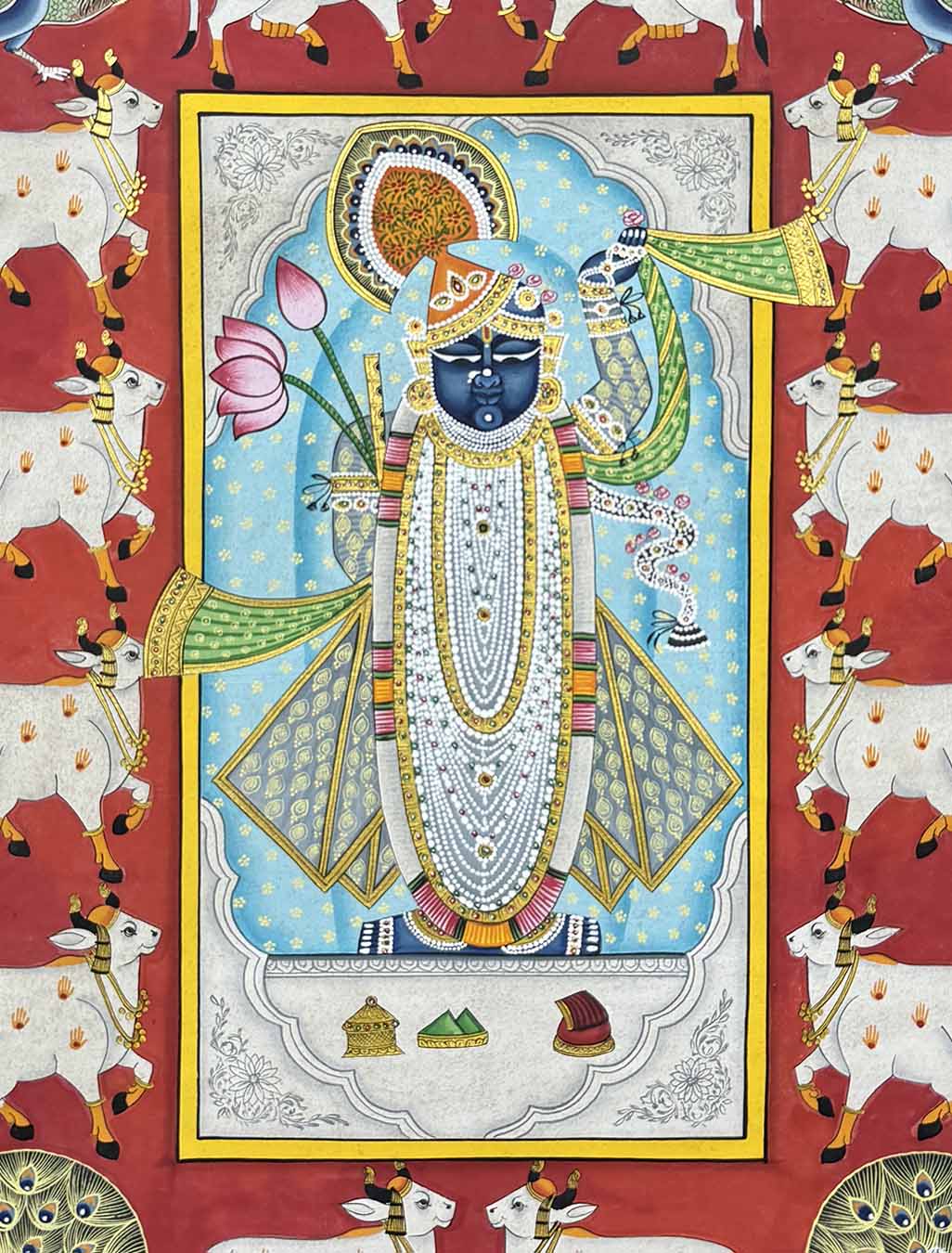 Fine Handmade Shrinathji Painting (Unframed / 45.7 x 60.9 cm) - Image 2