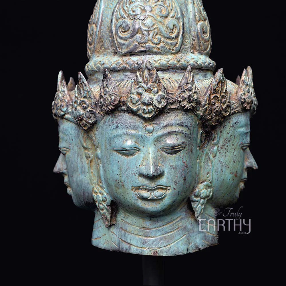 Four Faced Crown Buddha - Bronze Sculpture - Image 3