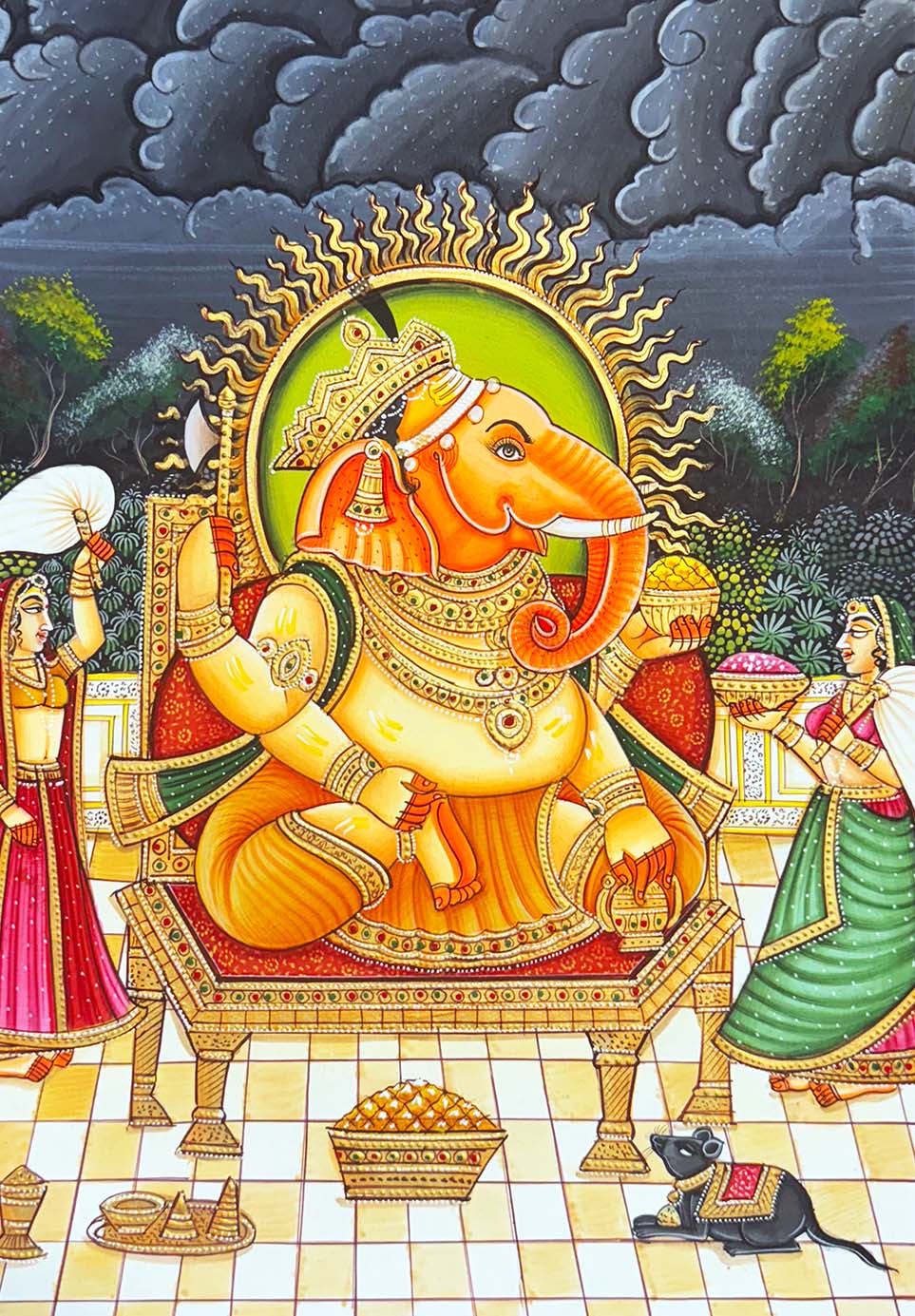 Ganpati Painting - Handmade (Unframed) - Image 2
