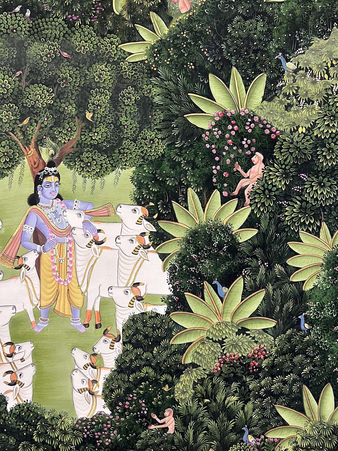 The Garden of Krishna - Handmade Painting (Unframed) - Image 3