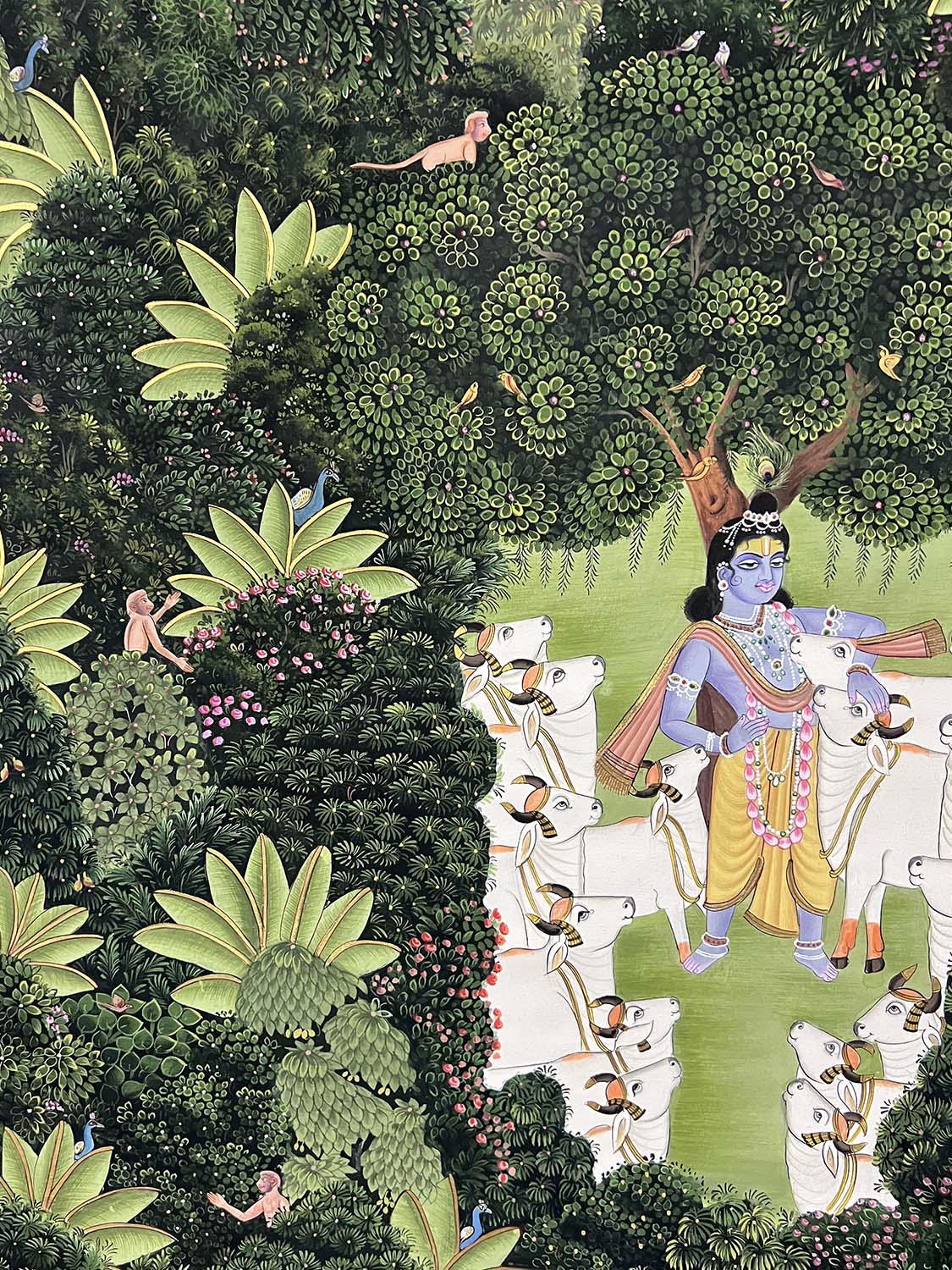 The Garden of Krishna - Handmade Painting (Unframed) - Image 4
