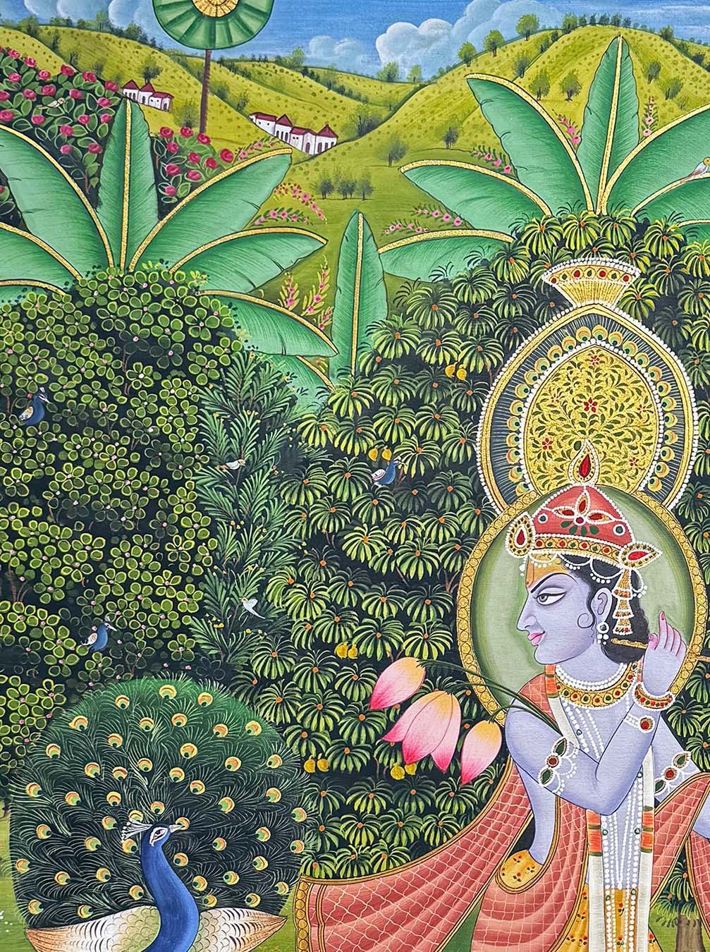 Handmade Lord Krishna Painting (Unframed / 85.5 x 116 cm) - Image 3