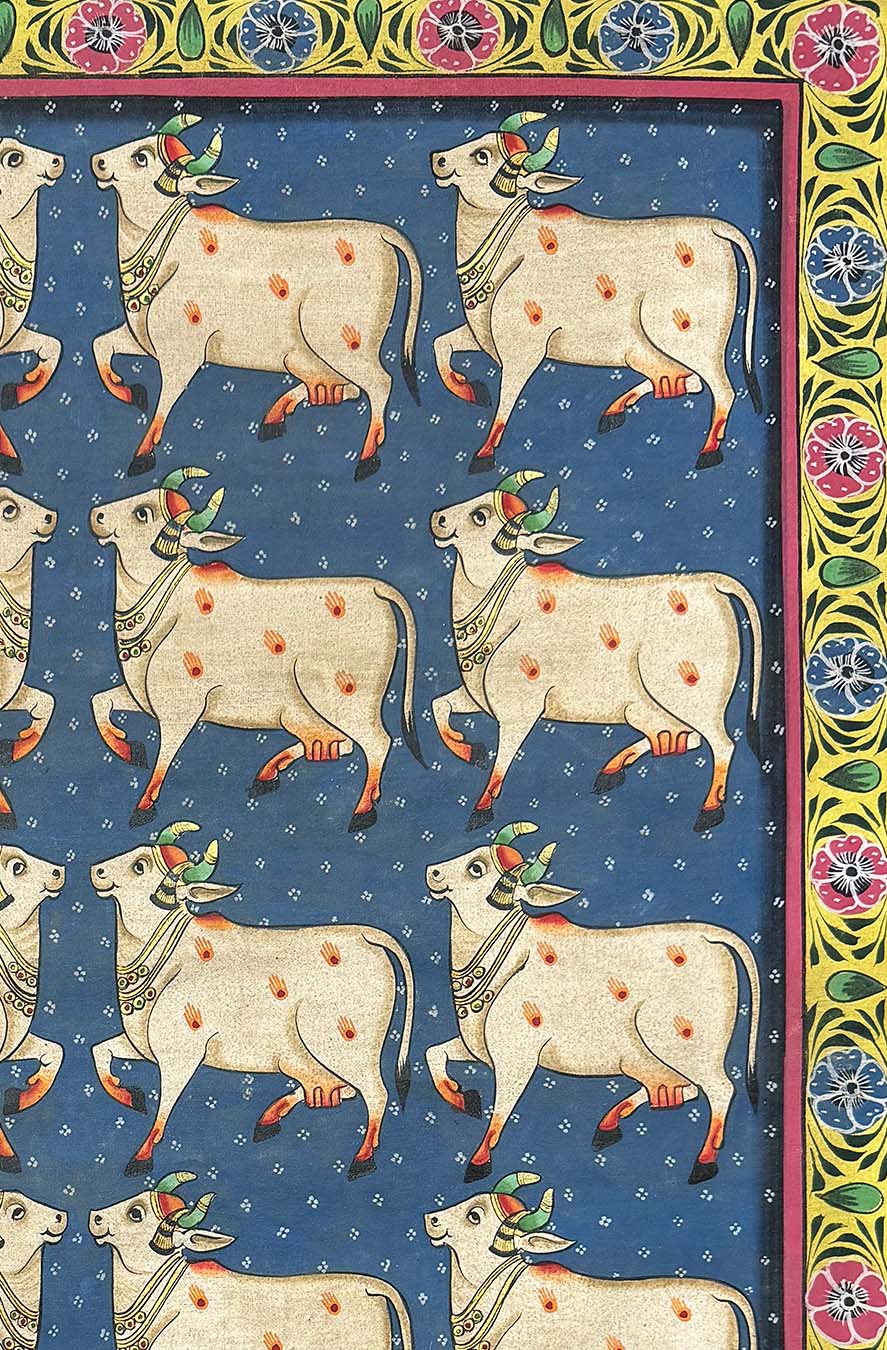 Holy Cows - Handmade Pichwai Painting (Unframed) - Image 4