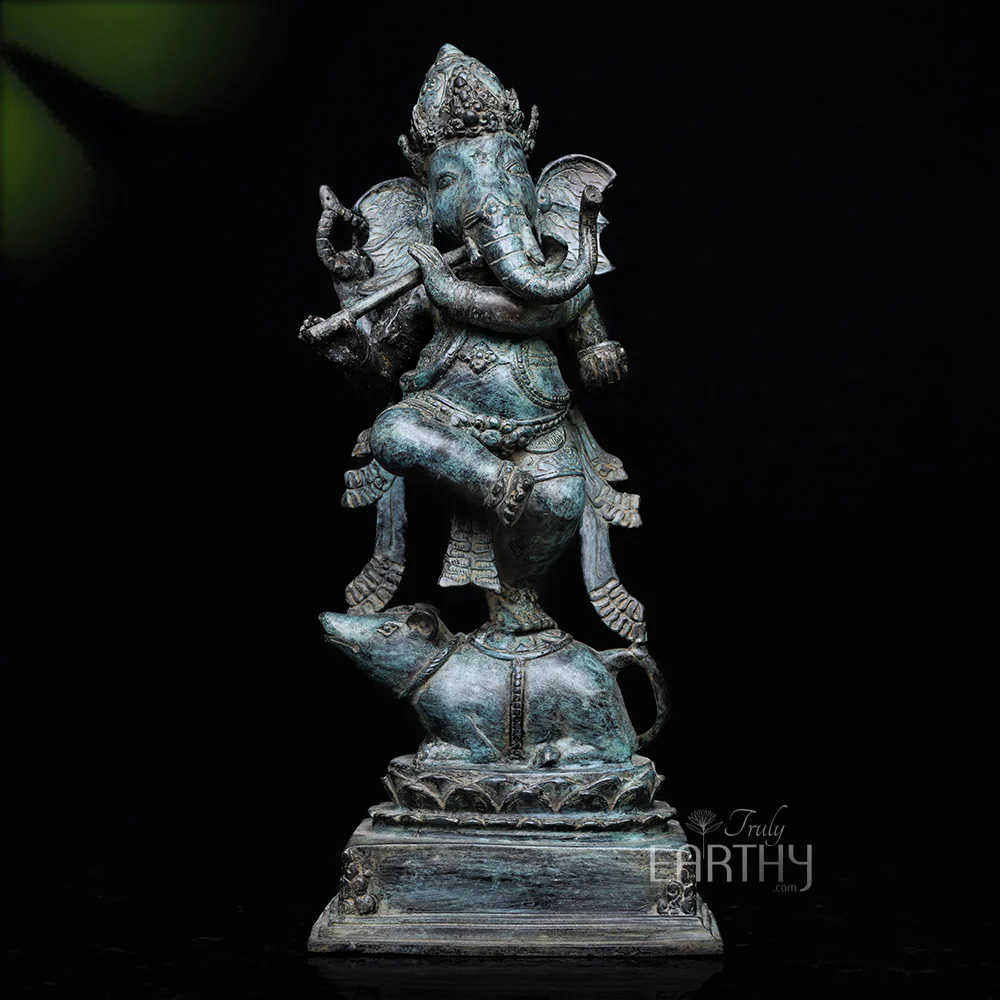 Indonesian Bronze Dancing Ganesha