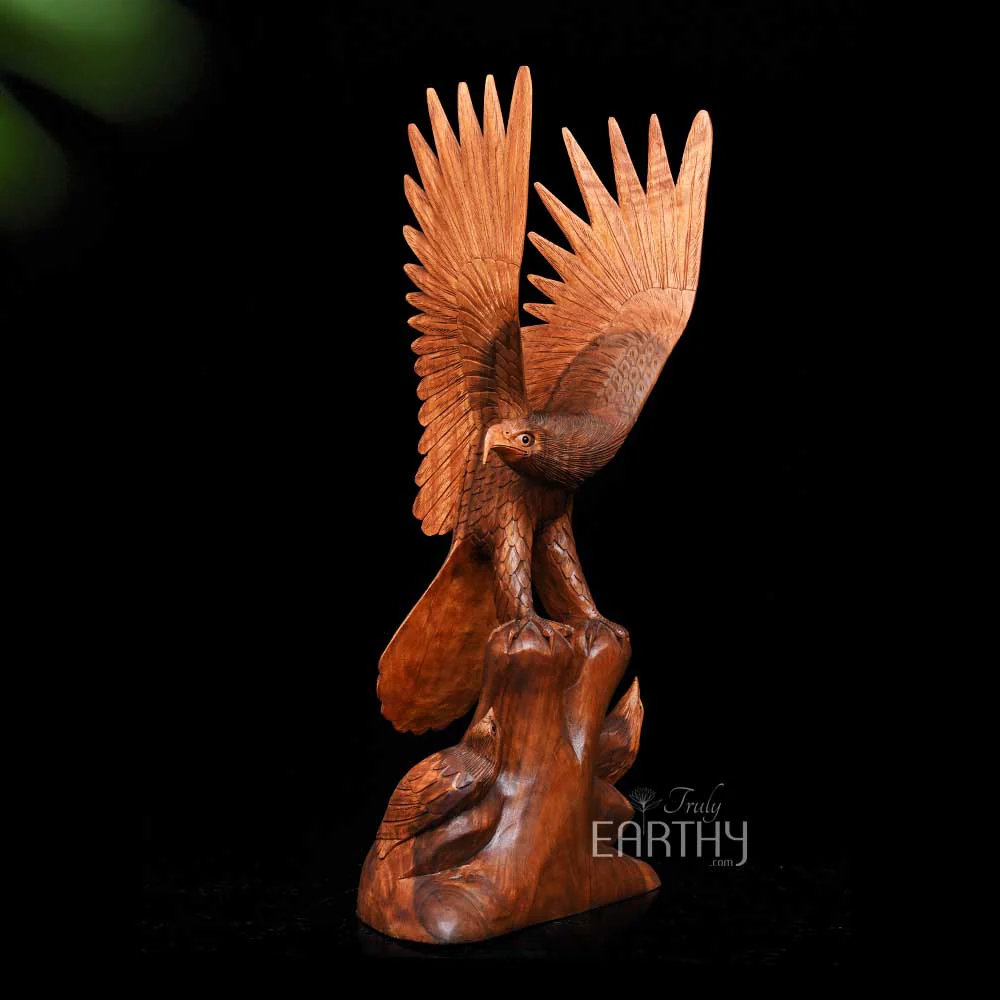 Indonesian Eagle - Wooden Sculpture (102 cm) - Image 2