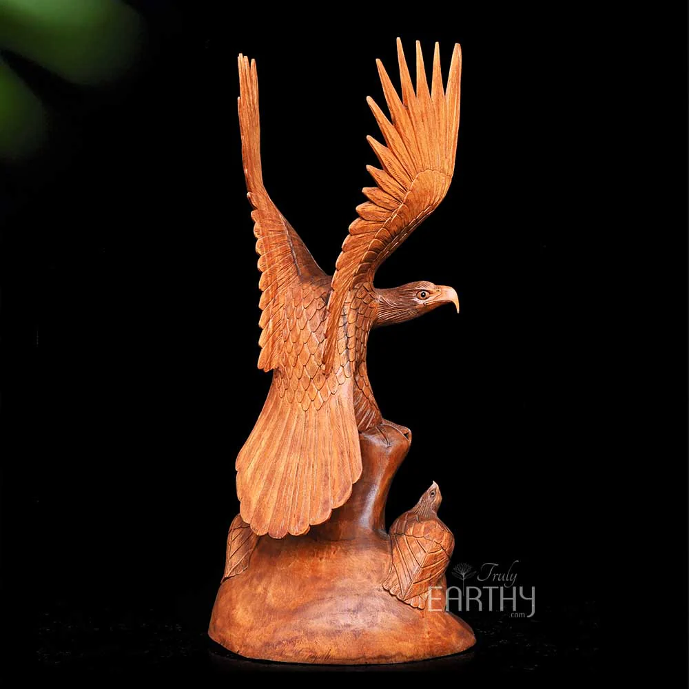 Indonesian Eagle - Wooden Sculpture (102 cm) - Image 4