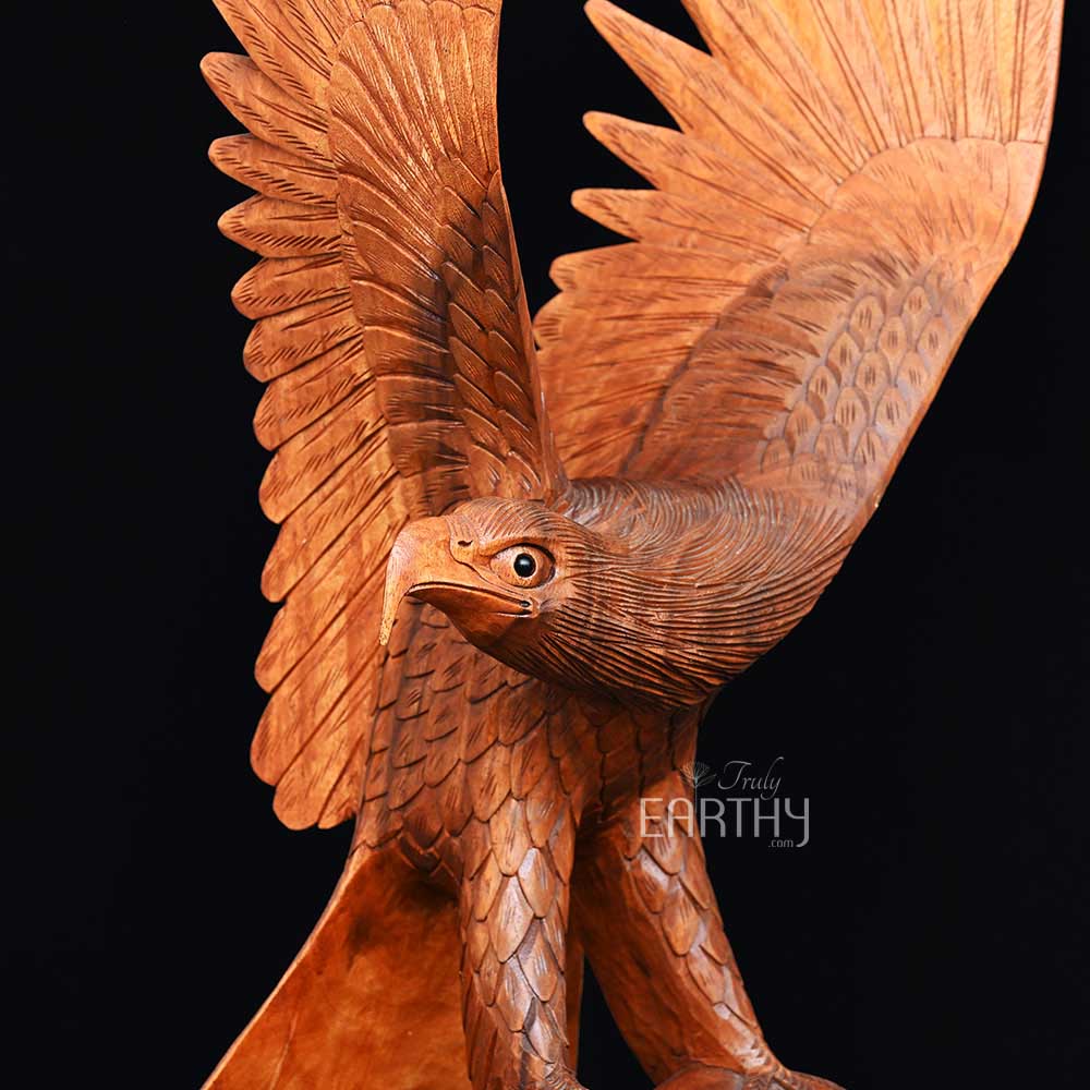 Indonesian Eagle - Wooden Sculpture (102 cm) - Image 5