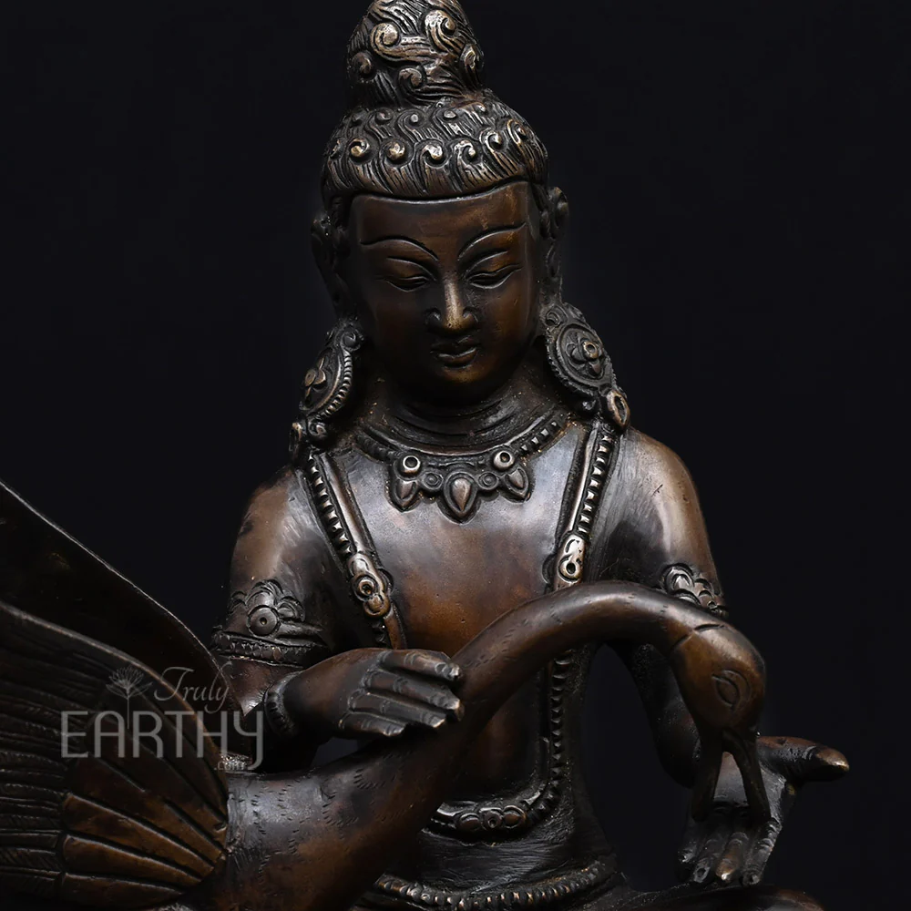 Lord Buddha with Swan l Brass Statue - Image 5