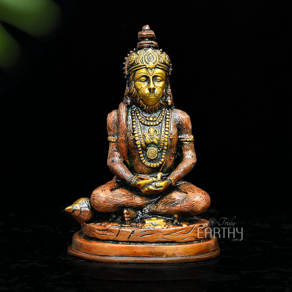 Lord Hanuman as Yogachara in Brass (18.7 cm)