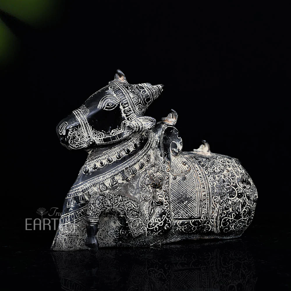 Nandi Antique Black Brass Sculpture - Image 4