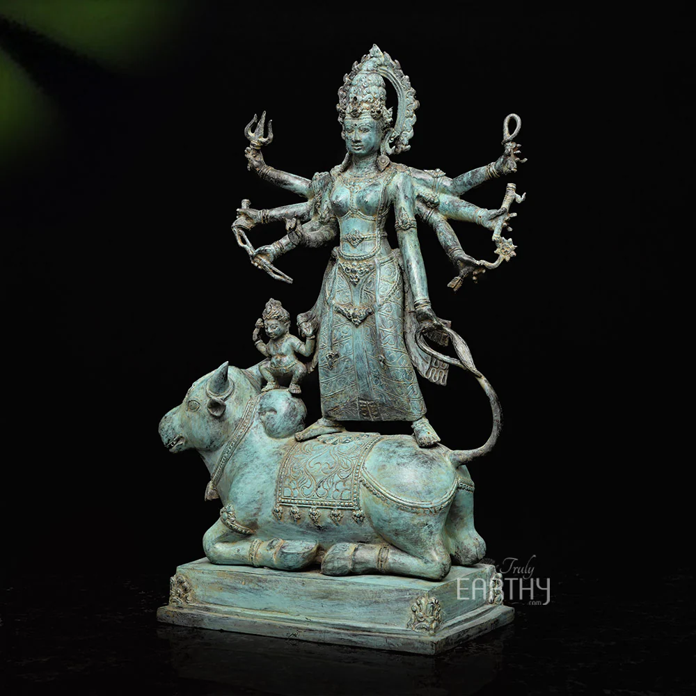 Maa Durga - Bronze Sculpture (Large / 56 cm) - Image 4